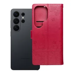 Etui z klapką na Samsung S26 ULTRA Mezzo Book koty czerwone