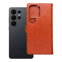 Etui z klapką na Samsung S26 ULTRA Mezzo Book koty brązowe