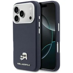 KARL LAGERFELD futerał do IPHONE 17 Pro kompatybilny z MagSafe KLHMP17L6PFKCLB (PU FW W/ K&C Head Pin) niebieski