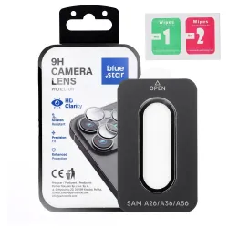 Szkło hartowane na aparat do Samsung A56 Blue Star Easy Install czarne