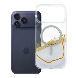 Etui na iPhone 17 Pro Max / 18 Pro Max (low camera edge) Golden zgodne z MagSafe białe