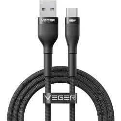 Kabel USB A do Typ C VEGER PD 11V 6A 66W AC04 1,2 m czarny
