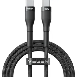 Kabel USB C do USB C VEGER PD 5A 100W 1,5 m CC05 czarny