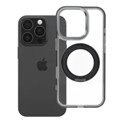 Etui na iPhone 16 PRO Frame Circle Stand zgodne z MagSafe czarne