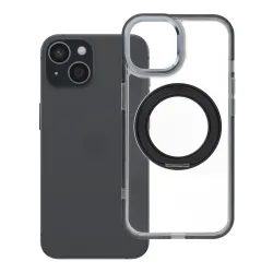Etui na iPhone 15 Frame Circle Stand zgodne z MagSafe czarne