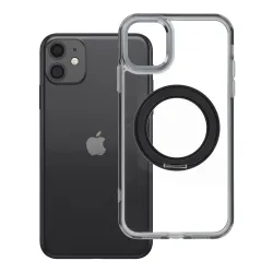 Etui na iPhone 11 Frame Circle Stand zgodne z MagSafe czarne