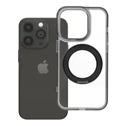 Etui na iPhone 14 PRO Frame Circle Stand zgodne z MagSafe czarne