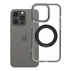 Etui na iPhone 13 PRO Frame Circle Stand zgodne z MagSafe czarne