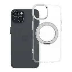 Etui na iPhone 15 Frame Circle Stand zgodne z MagSafe transparentne