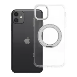 Etui na iPhone 11 Frame Circle Stand zgodne z MagSafe transparentne