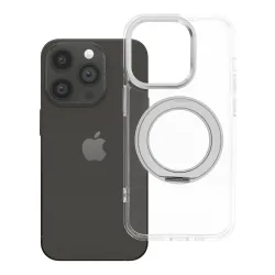 Etui na iPhone 14 PRO Frame Circle Stand zgodne z MagSafe transparentne