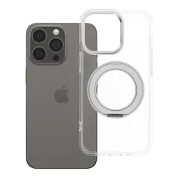 Etui na iPhone 13 PRO Frame Circle Stand zgodne z MagSafe transparentne