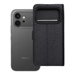 Etui z klapką na Honor 600 4Card RFID antykradzieżowe tech fabric czarne