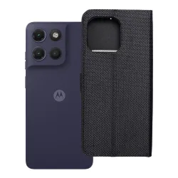 Etui z klapką na Motorola G17 4Card RFID antykradzieżowe tech fabric czarne
