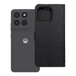Etui z klapką na Motorola G37 4Card RFID antykradzieżowe tech fabric czarne