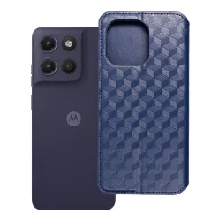 Etui z klapką na Motorola G17 Cubic Book niebieskie