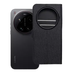 Etui z klapką na Xiaomi 17 ULTRA 4Card RFID antykradzieżowe tech fabric czarne