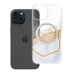 Etui na iPhone 15 Golden zgodne z MagSafe białe