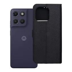 Etui z klapką na Motorola G17 POWER 4Card RFID antykradzieżowe tech fabric czarne