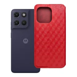 Etui z klapką na Motorola G17 POWER Cubic Book czerwone