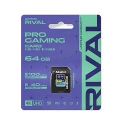 GOODRAM RIVAL Karta pamięci microSD 64GB 100MB/s class 10 UHS-I U3 V30 z adapterem SD