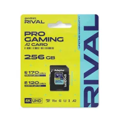 GOODRAM RIVAL Karta pamięci microSD 256GB 100MB/s class 10 UHS-I U3 V30 A2 z adapterem SD
