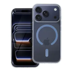 Etui na iPhone 18 Pro / 17 Pro Drop Glue Colorful Ring Mag Cover zgodne z MagSafe jasnoniebieskie