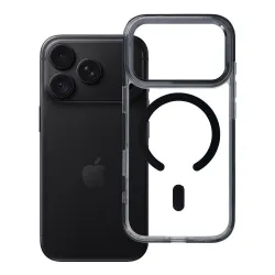 Etui na iPhone 18 Pro / 17 Pro Frame Clear Hybrid Mag Cover zgodny z MagSafe czarne