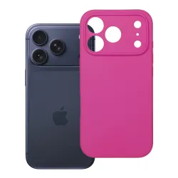 Etui na iPhone 18 Pro / 17 Pro Silicone 2mm (big hole) różowe