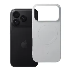 Etui na iPhone 18 Pro / 17 Pro Silicone Mag Cover zgodne z MagSafe (big hole) srebrne