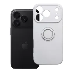Etui na iPhone 18 Pro / 17 Pro Silicone Ring srebrne