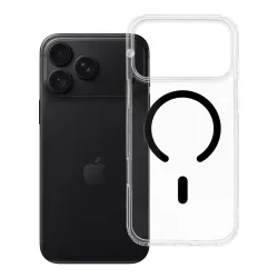 Etui na iPhone 18 Pro Max / 17 Pro Max Drop Glue Colorful Ring Mag Cover zgodne z MagSafe czarne