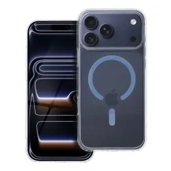 Etui na iPhone 18 Pro Max / 17 Pro Max Drop Glue Colorful Ring Mag Cover zgodne z MagSafe jasnoniebieskie