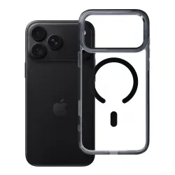 Etui na iPhone 18 Pro Max / 17 Pro Max Frame Clear Hybrid Mag Cover zgodny z MagSafe czarne