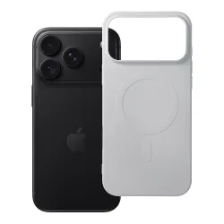 Etui na iPhone 18 Pro Max / 17 Pro Max Silicone Mag Cover zgodne z MagSafe (big hole) srebrne