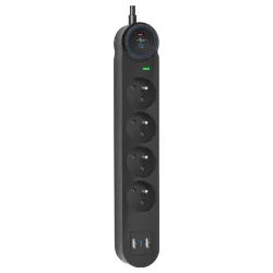Listwa zasilająca 4 gniazda + 2 x USB A + USB C Art FU815 3 m czarna
