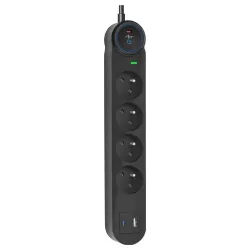 Listwa zasilająca 4 gniazda + USB A + USB C Art FU910 1,5 m czarna