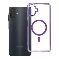 Etui na Samsung A07 / A08 Frame Clear Hybrid Mag Cover zgodny z MagSafe fioletowe