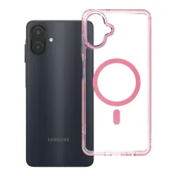 Etui na Samsung A07 / A08 Frame Clear Hybrid Mag Cover zgodny z MagSafe pudrowy róż