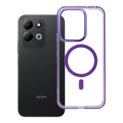 Etui na Xiaomi Redmi 17 4G / 5G Frame Clear Hybrid Mag Cover zgodny z MagSafe fioletowe