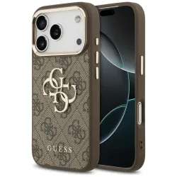 GUESS futerał do IPHONE 18 Pro / 17 Pro GUE005483 (PU W/ Big 4G Classic Logo) brązowy złoty