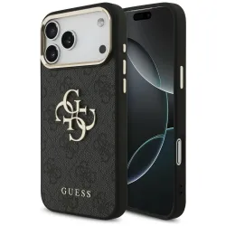 GUESS futerał do IPHONE 18 Pro Max / 17 Pro Max GUE005594 (PU W/ Big 4G Classic Logo) czarny złoty