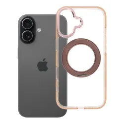 Etui na iPhone 17 Frame Circle Stand zgodne z MagSafe złote