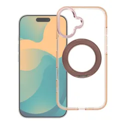 Etui na iPhone 13 Frame Circle Stand zgodne z MagSafe złote