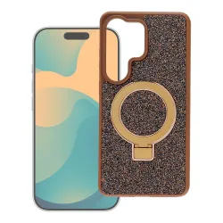 Etui na Samsung S26 Quartz Circle Stand Mag Cover brązowe