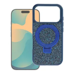 Etui na iPhone 18 Pro Max / 17 Pro Max Quartz Circle Stand Mag Cover granatowe
