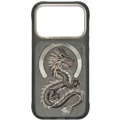 NIMMY futerał MAGNETIC FANTASY ANIMAL DRAGON kompatybilny z MagSafe do IPHONE 18 Pro/17 Pro szary