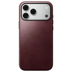 NOMAD futerał skórzany do IPHONE 18 Pro Max/17 Pro Max kompatybilny z MagSafe (Modern Leather Case Horween Leather) burgundowy