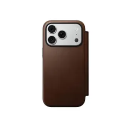 NOMAD futerał skórzany do IPHONE 18 Pro/17 Pro kompatybilny z MagSafe (Modern Leather Folio ECCO Leather) brązowy