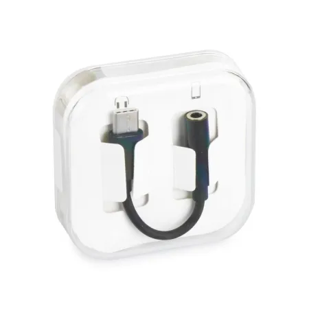 Adapter AUX Typ C (męski) do Jack 3,5 mm (żeński) BOX czarny [DAC]